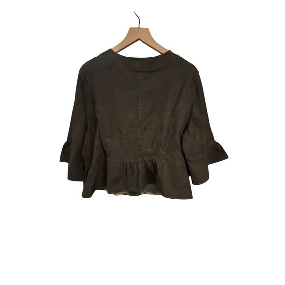 Sandro Womens Dark Blue Cropped Button-Up Jacket 2X Denim - Picture 4 of 4